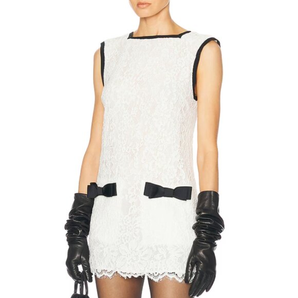 Helsa Revolve The Lace Mini Dress Small Cocktail Black White Spring Party Lace - Picture 3 of 13